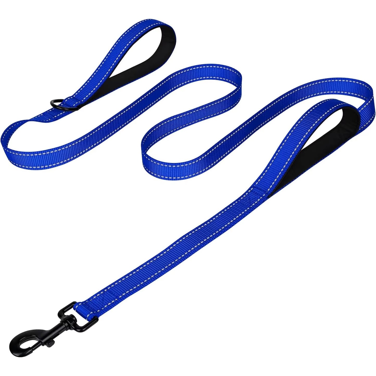 Heavy Duty Double Handle Dog Leash with Reflective Strips for Night Safety - Ideal for Large and Extra Large Breeds - Perfect Fo