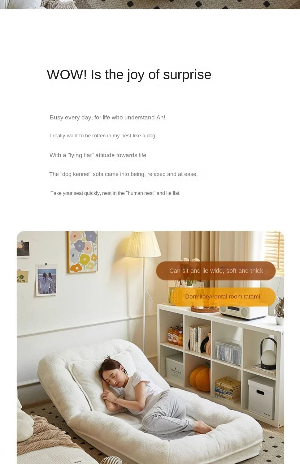 X&D Lazy New Xinjiang Cotton Comfortable Leisure Sofa Bed Sofa Bed Foldable Single Double Bedroom Dual Purpose Lazy Sofa Lying