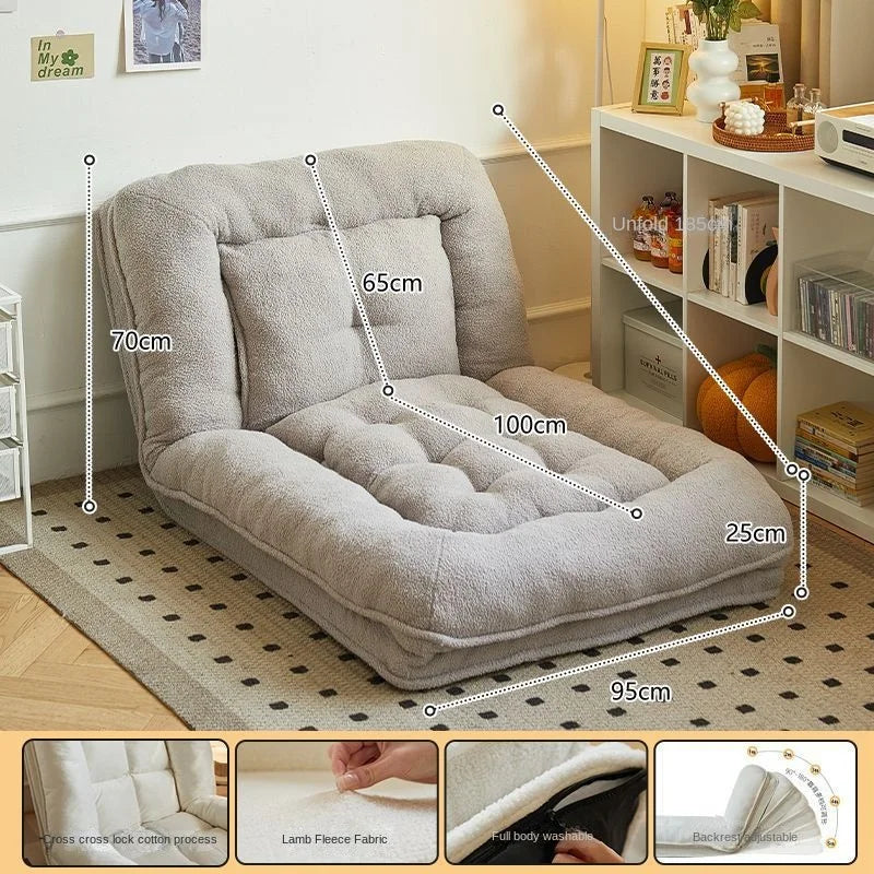 X&D Lazy New Xinjiang Cotton Comfortable Leisure Sofa Bed Sofa Bed Foldable Single Double Bedroom Dual Purpose Lazy Sofa Lying