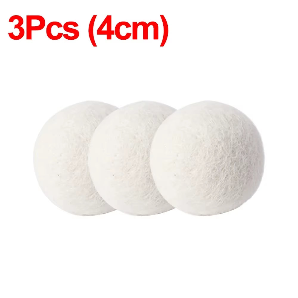 6Pcs Reusable Wool Dryer Balls Clothes Softener Laundry Fleece Dryer Ball Kit Home Clothes Dryer Washing Machine 3/4/5/6/7Cm