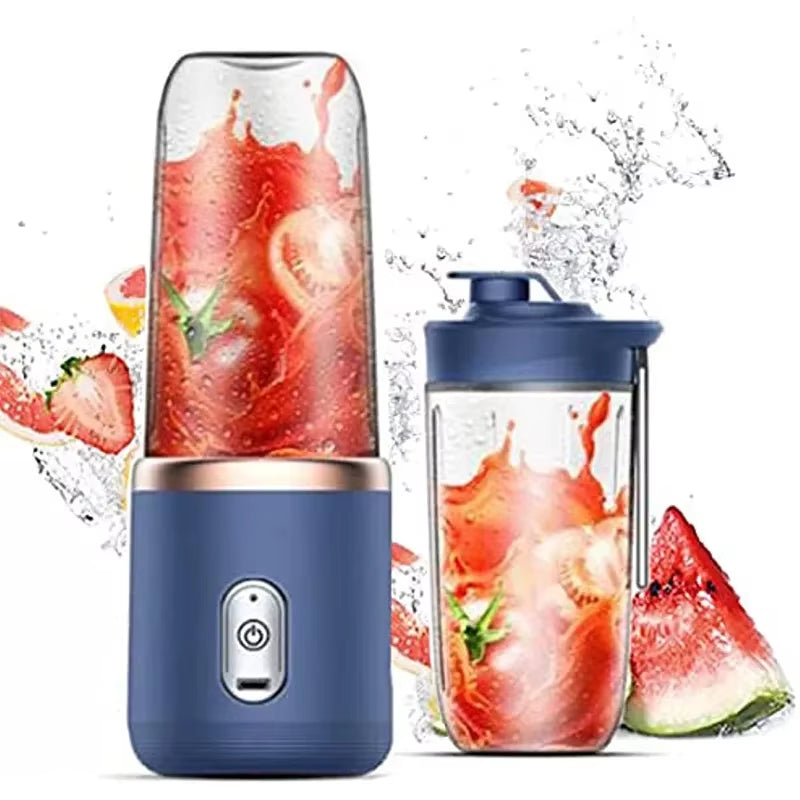 1Pc Blue/Pink Portable Small Electric Juicer Stainless Steel Blade Cup Juicer Fruit Automatic Smoothie Blender Kitchen Tool