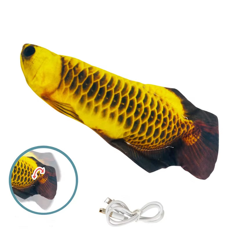 Cat Toys Fish USB Charger Fish Interactive Electric Floppy Fish Cat Toy Realistic Pet Cats Chew Bite Toys Pet Supplies Cats Dog