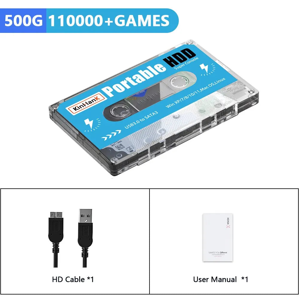 Super Console 500G Gaming HDD 100000 Video Games 70 Emulators for DC/MAME/SS/NAOMI/PS2/PS1 Plug and Play Batocera OS