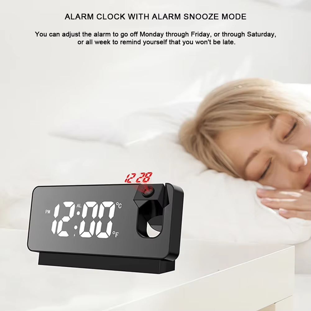 LED Digital Alarm Clock Table Alarm Clock Watch Electronic Desktop Clocks USB Wake up FM Radio Time Projector + Snooze Function