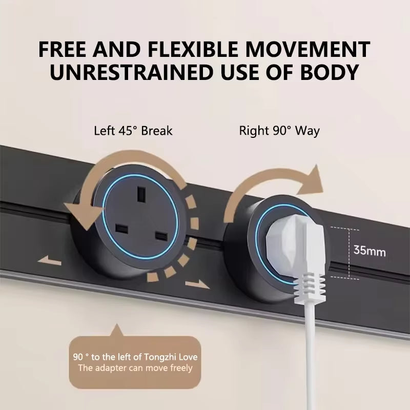 Power Track Socket Home Appliances Electric Plug Adapte Outlet UK US AU EU Standard Wall Sockets with Usb