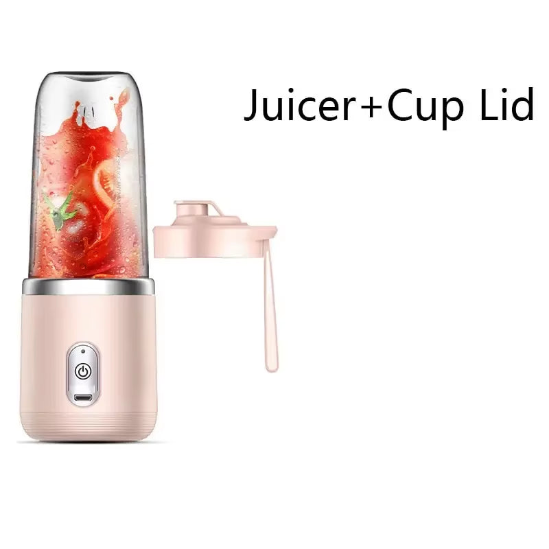 1Pc Blue/Pink Portable Small Electric Juicer Stainless Steel Blade Cup Juicer Fruit Automatic Smoothie Blender Kitchen Tool