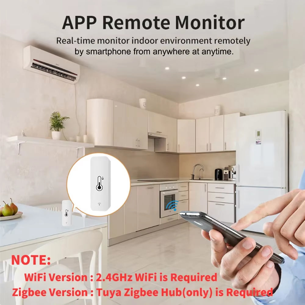 Tuya Wifi Smart Temperature Humidity Sensor Indoor Hygrometer Controller Monitoring Work with Smart Speaker Alexa Google Home