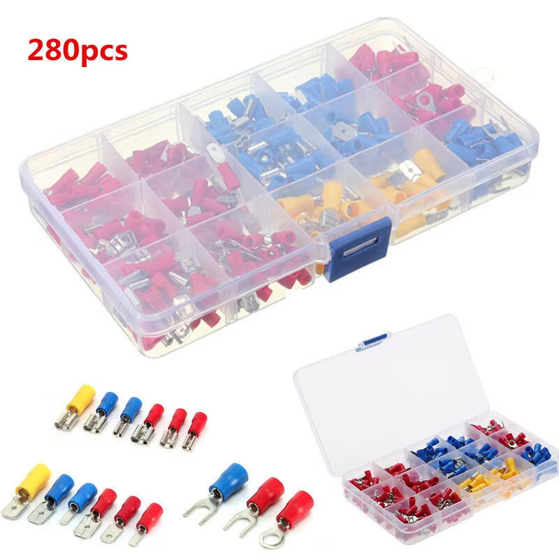 480/300/280PCS Insulated Cable Connector Electrical Wire Crimp Spade Butt Ring Fork Set Ring Lugs Rolled Terminals Assorted Kit