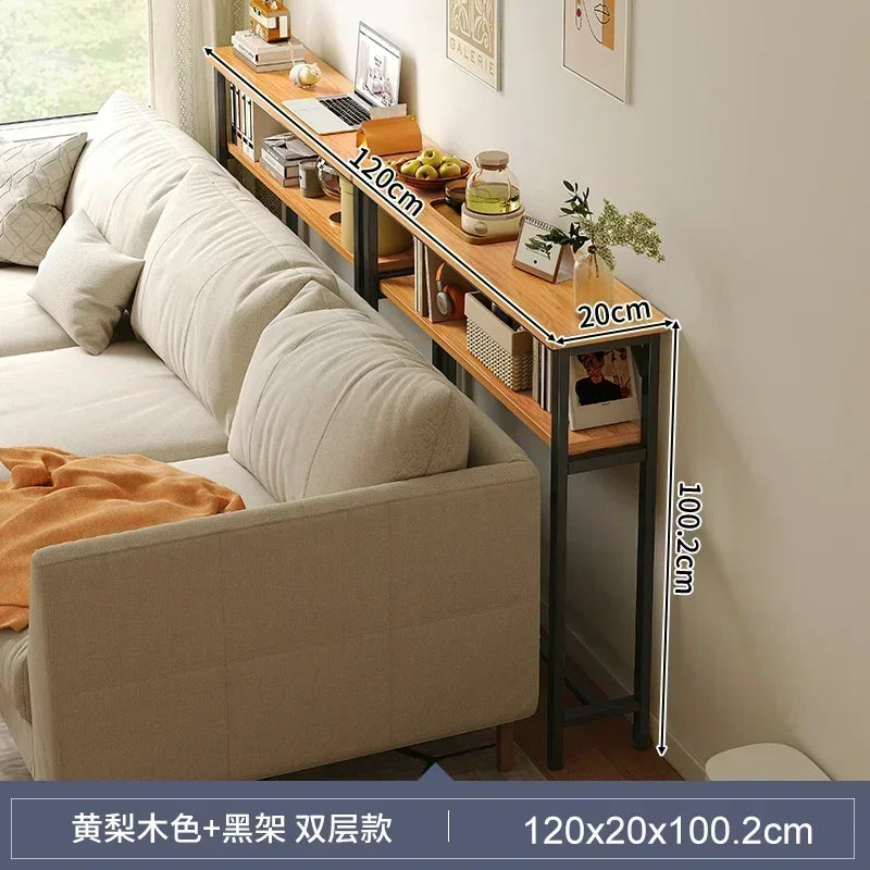 Modern Sofa Gap Table Narrow Side Table Multi-functional Living Room Tea Table Bedside Storage System Space-Saving Coffee Table