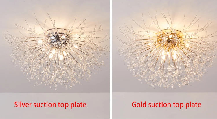 Dandelion Crystal Chandelier Nordic Modern Living room Dining Room Bedroom Ceiling Light Room Light Fireball Decorative Light