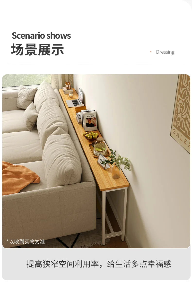 Modern Sofa Gap Table Narrow Side Table Multi-functional Living Room Tea Table Bedside Storage System Space-Saving Coffee Table