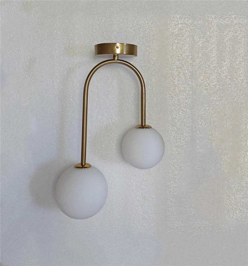 Nordic Glass Ball Ceiling Lights Restaurant Bar Home Decor Hanging Lamp Modern LED Living Room Bedroom Fixtures Indoor Lighting