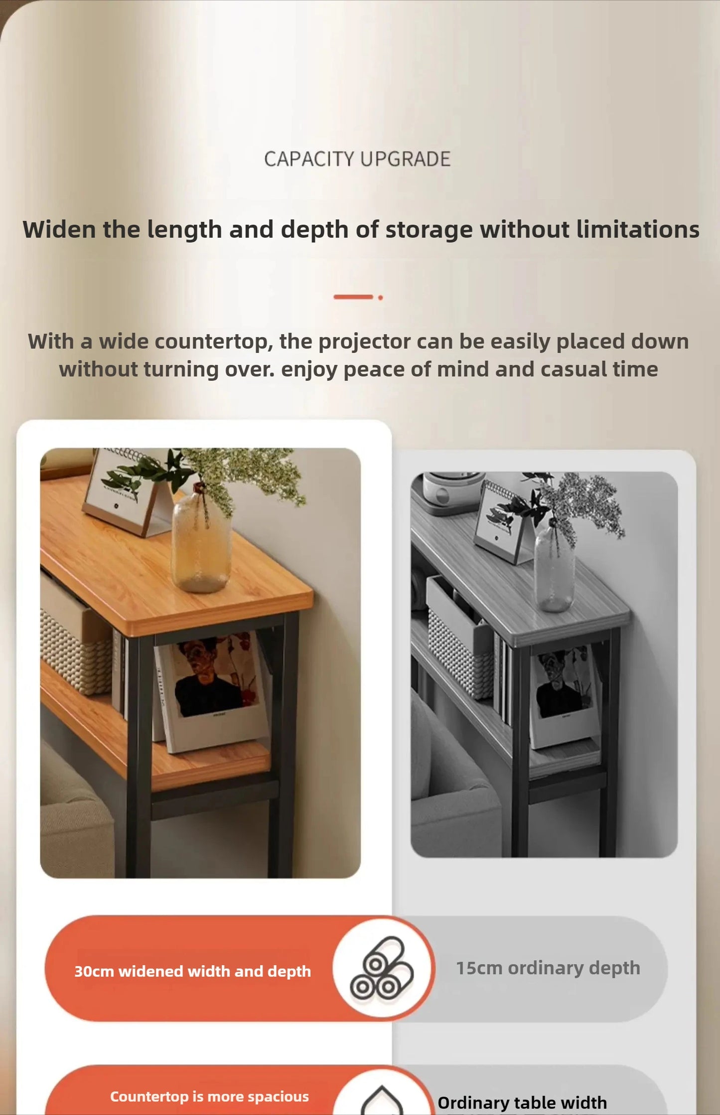 Simple Modern Super Narrow Side Table Stitching Storage System Living Room Bedside Multi-functional Tea Table