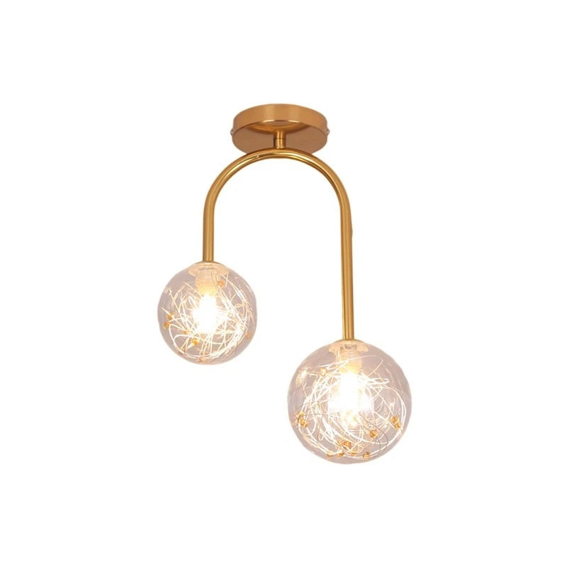 Nordic Glass Ball Ceiling Lights Restaurant Bar Home Decor Hanging Lamp Modern LED Living Room Bedroom Fixtures Indoor Lighting