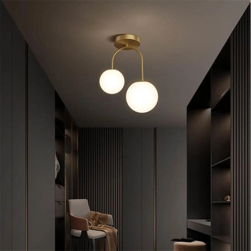 Nordic Glass Ball Ceiling Lights Restaurant Bar Home Decor Hanging Lamp Modern LED Living Room Bedroom Fixtures Indoor Lighting