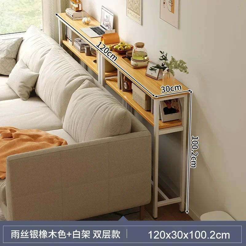 Modern Sofa Gap Table Narrow Side Table Multi-functional Living Room Tea Table Bedside Storage System Space-Saving Coffee Table