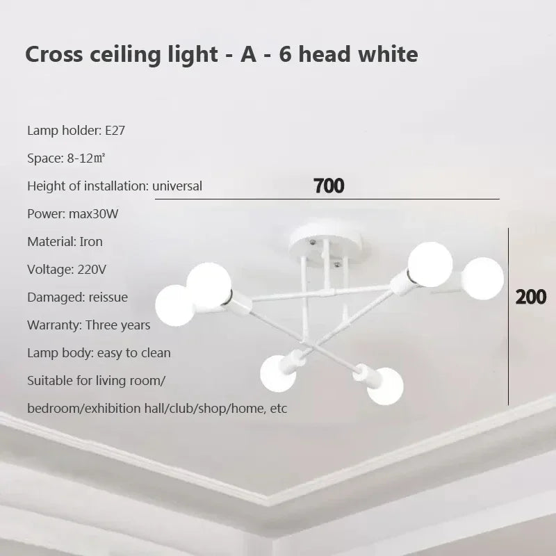 Modern LED Ceiling Light Chandelier for Bedroom Living Dining Room Minimalist Black White Golden Home Decor Lighting Fixture