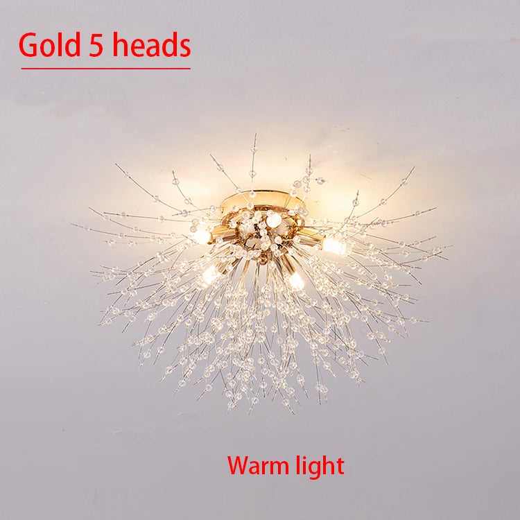 Dandelion Crystal Chandelier Nordic Modern Living room Dining Room Bedroom Ceiling Light Room Light Fireball Decorative Light