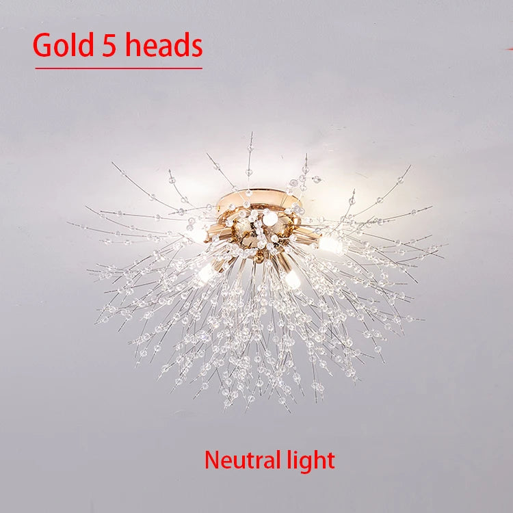 Dandelion Crystal Chandelier Nordic Modern Living room Dining Room Bedroom Ceiling Light Room Light Fireball Decorative Light