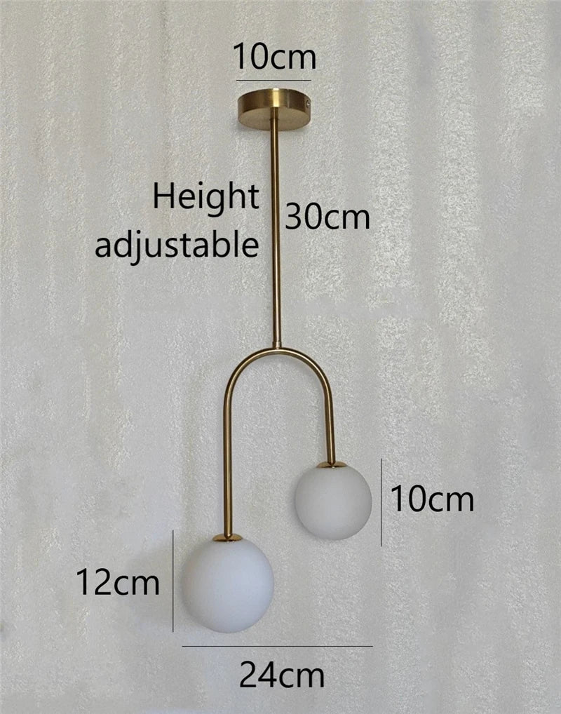 Nordic Glass Ball Ceiling Lights Restaurant Bar Home Decor Hanging Lamp Modern LED Living Room Bedroom Fixtures Indoor Lighting