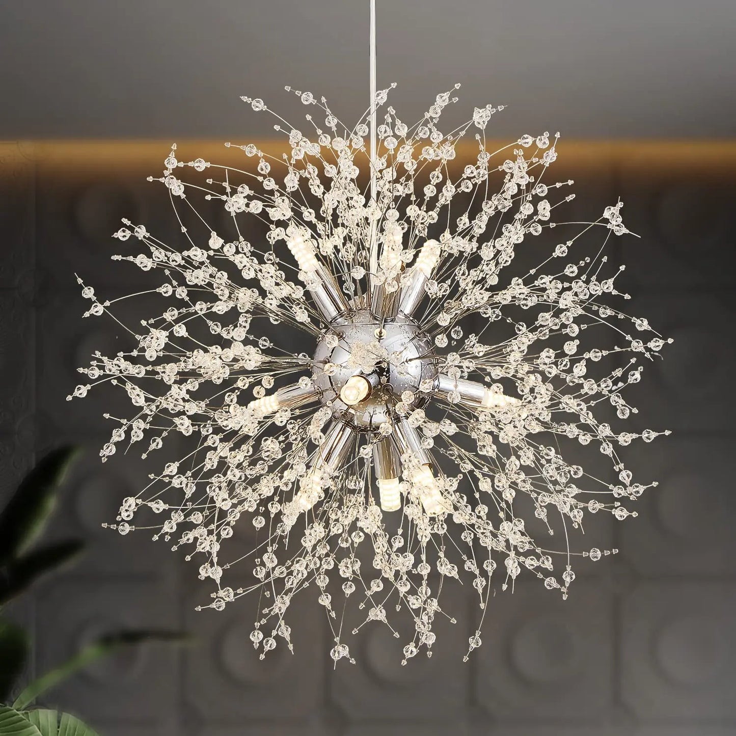 IRALAN Modern Dandelion LED Chandelier Lighting Pendant Lamp For Living Room Dining Room Home Decoration Art Crystal Lamps