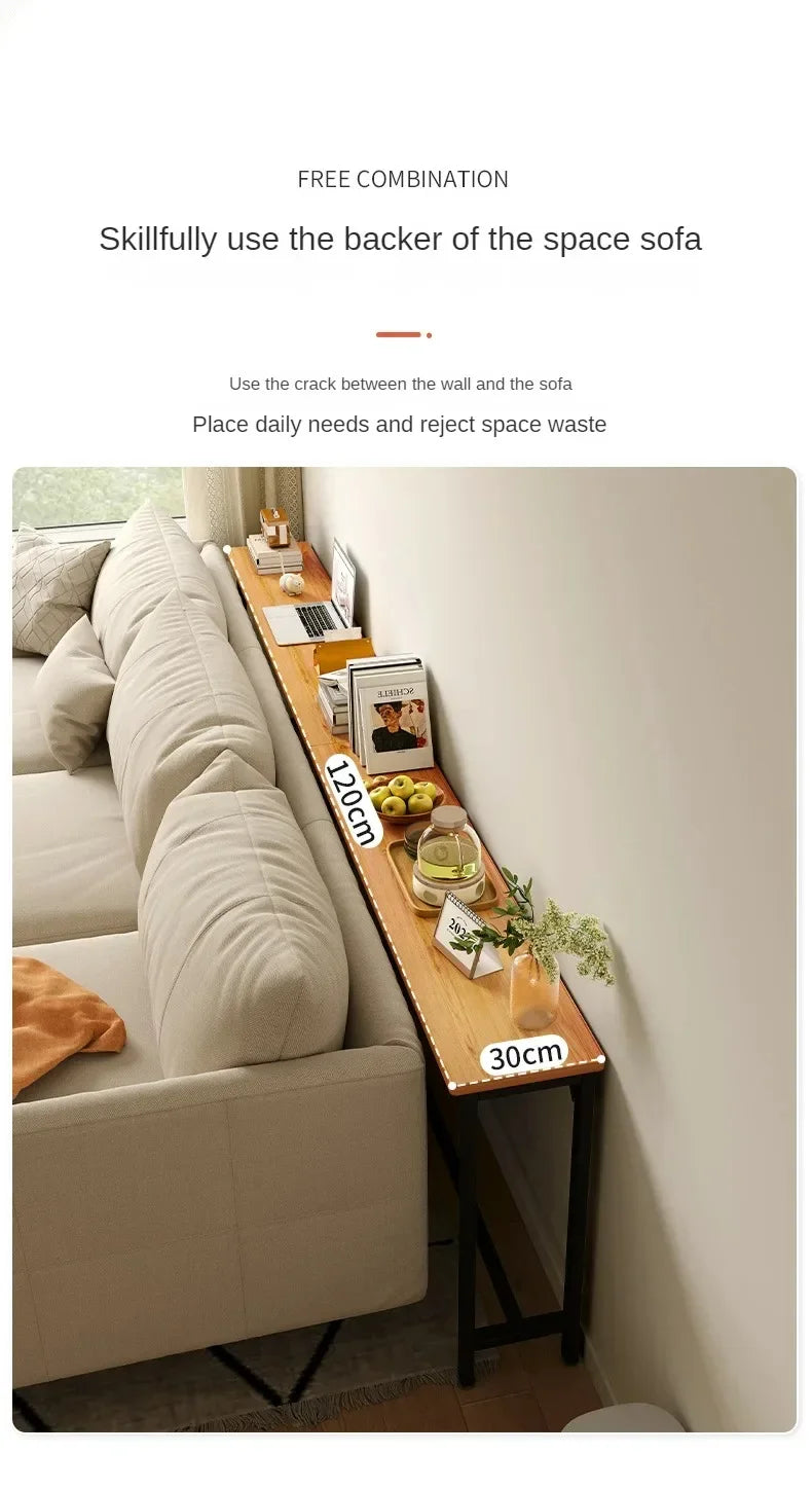 Modern Sofa Gap Table Narrow Side Table Multi-functional Living Room Tea Table Bedside Storage System Space-Saving Coffee Table