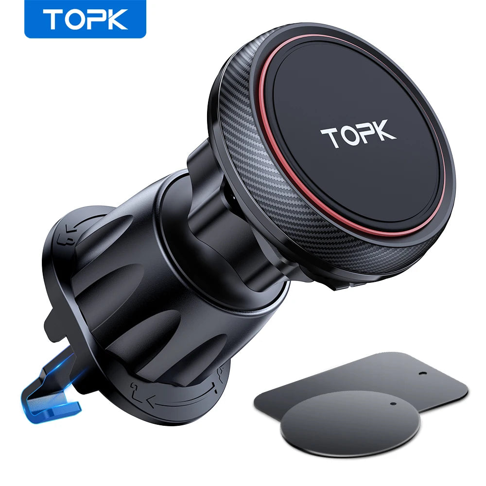 TOPK Magnetic Car Phone Holder Stand Universal Mount for GPS Bracket iPhone 14 13 12 Samsung Xiaomi