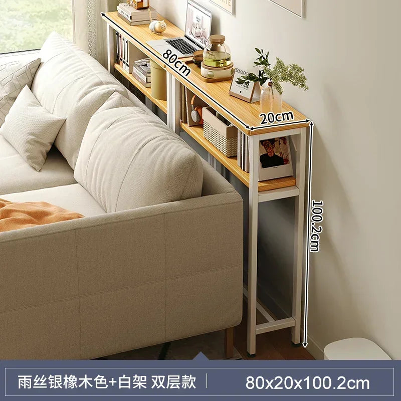 Simple Modern Super Narrow Side Table Stitching Storage System Living Room Bedside Multi-functional Tea Table