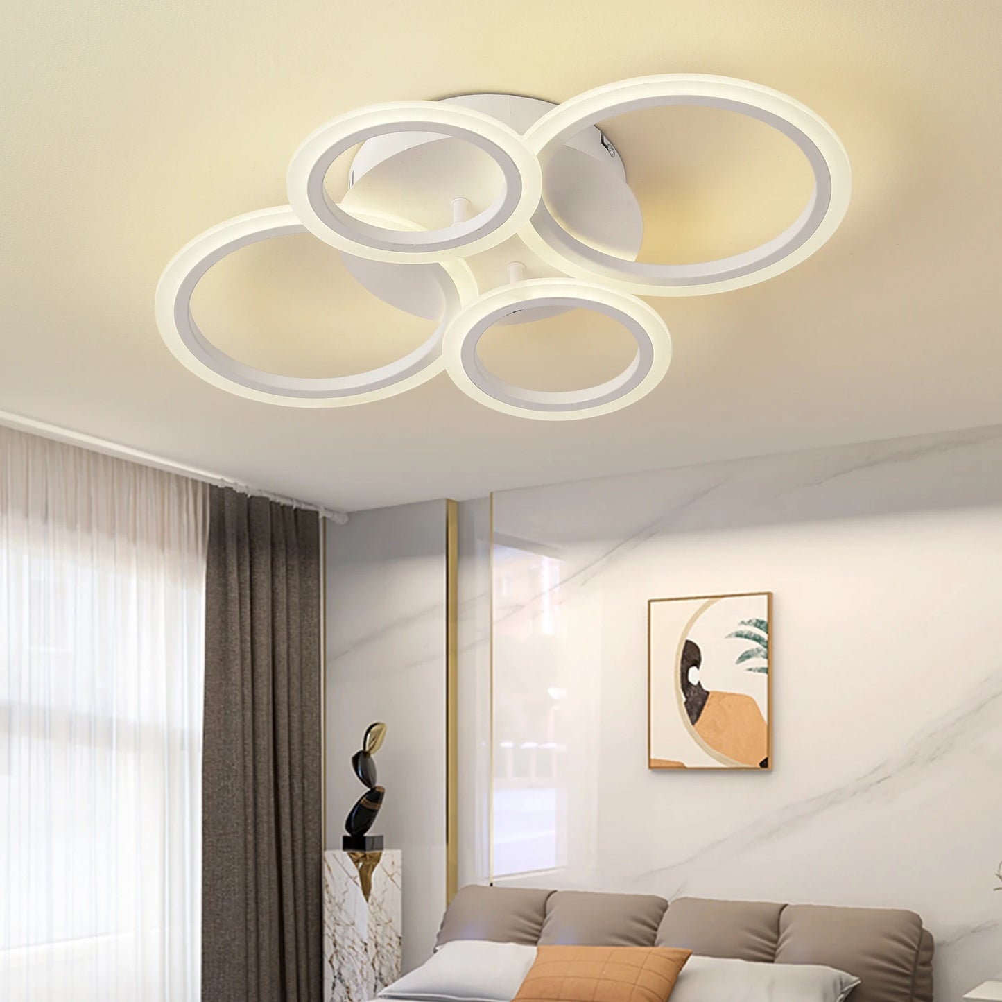 Modern LED Chandelier Home Lighting Ring Ceiling Mount Chandelier Living Room Bedroom Lighting Chandelier