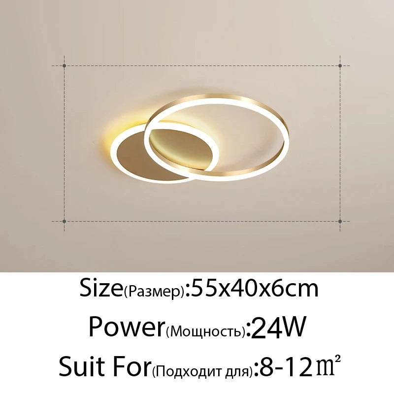 Modern LED Chandelier Lighting Indoor Lighting For Living Study Bedroom Lamps Round Rings Foyer Lustre Chandeliers Luminaire