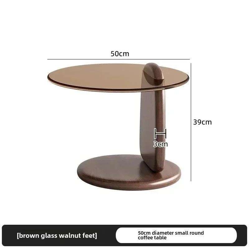 Glass Round Table, Multi-colour Size Set, Tea Table Coffee Table, High Temperature Resistance, Easy To Clean, Office Cafe Home