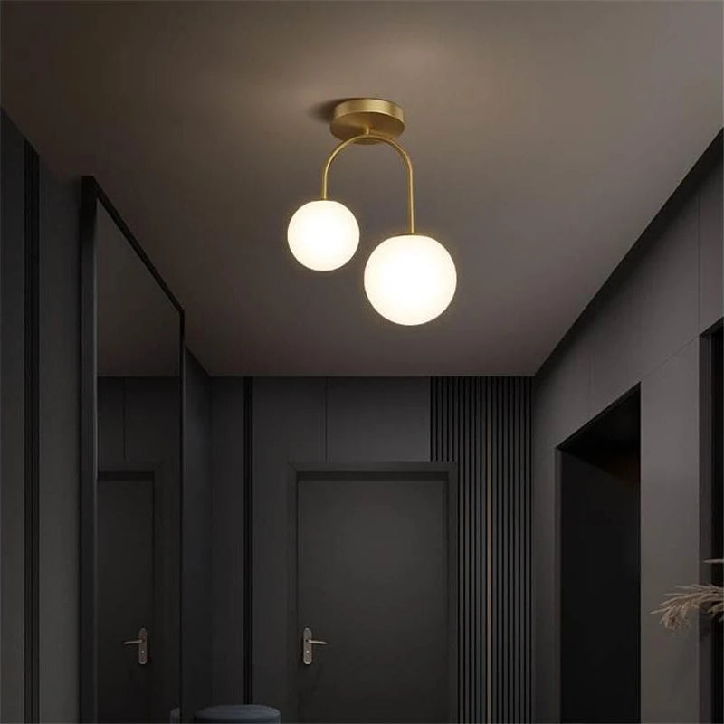 Nordic Glass Ball Ceiling Lights Restaurant Bar Home Decor Hanging Lamp Modern LED Living Room Bedroom Fixtures Indoor Lighting