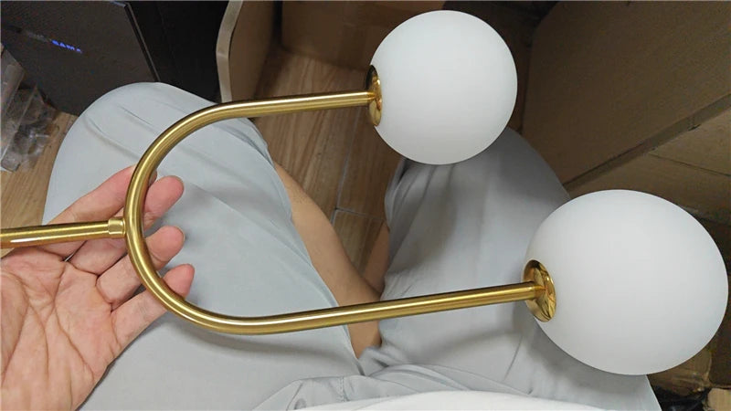 Nordic Glass Ball Ceiling Lights Restaurant Bar Home Decor Hanging Lamp Modern LED Living Room Bedroom Fixtures Indoor Lighting