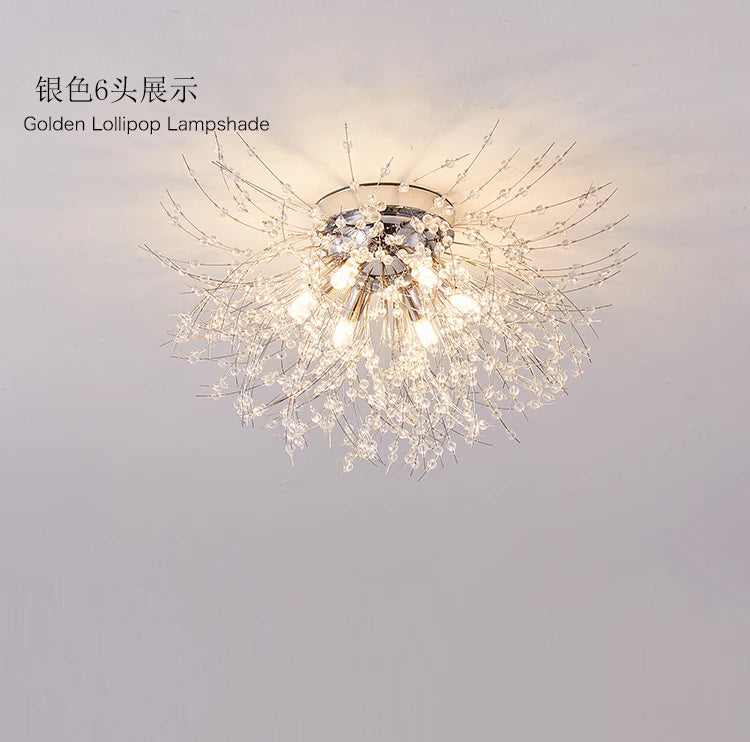 Dandelion Crystal Chandelier Nordic Modern Living room Dining Room Bedroom Ceiling Light Room Light Fireball Decorative Light