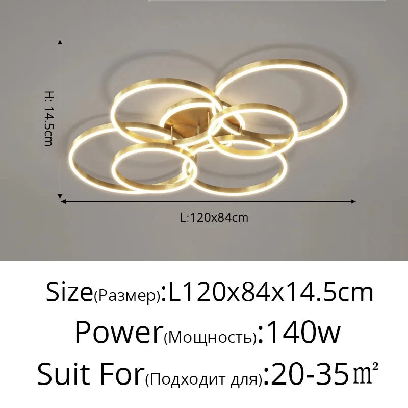 Modern LED Chandelier Lighting Indoor Lighting For Living Study Bedroom Lamps Round Rings Foyer Lustre Chandeliers Luminaire