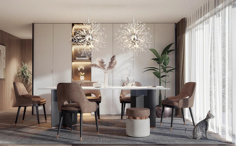 IRALAN Modern Dandelion LED Chandelier Lighting Pendant Lamp For Living Room Dining Room Home Decoration Art Crystal Lamps