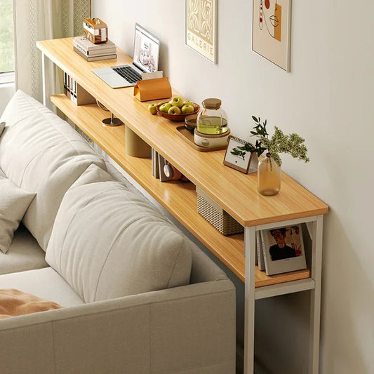 Simple Modern Super Narrow Side Table Stitching Storage System Living Room Bedside Multi-functional Tea Table