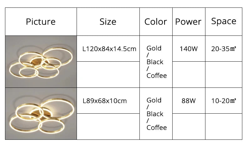 Modern LED Chandelier Lighting Indoor Lighting For Living Study Bedroom Lamps Round Rings Foyer Lustre Chandeliers Luminaire