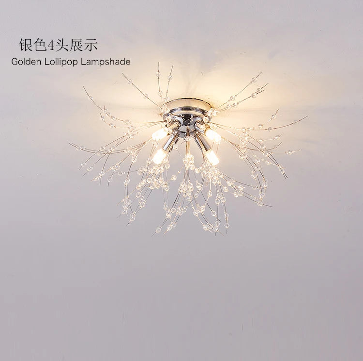 Dandelion Crystal Chandelier Nordic Modern Living room Dining Room Bedroom Ceiling Light Room Light Fireball Decorative Light