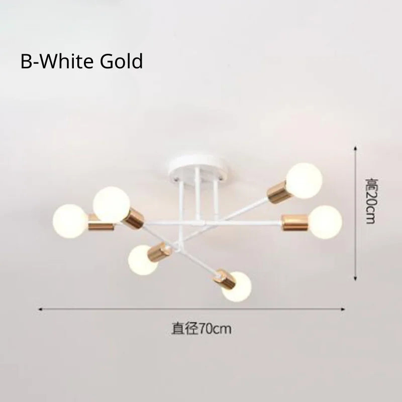Nordic Minimalist Pendant Light Ceiling Lamp LED Chandelier Suitable for Bedrooms Living Rooms Black Gold Lighting Decoration