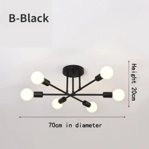 Nordic Minimalist Pendant Light Ceiling Lamp LED Chandelier Suitable for Bedrooms Living Rooms Black Gold Lighting Decoration
