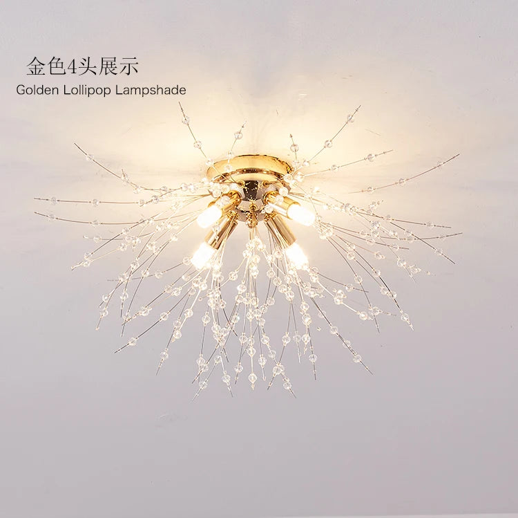 Dandelion Crystal Chandelier Nordic Modern Living room Dining Room Bedroom Ceiling Light Room Light Fireball Decorative Light