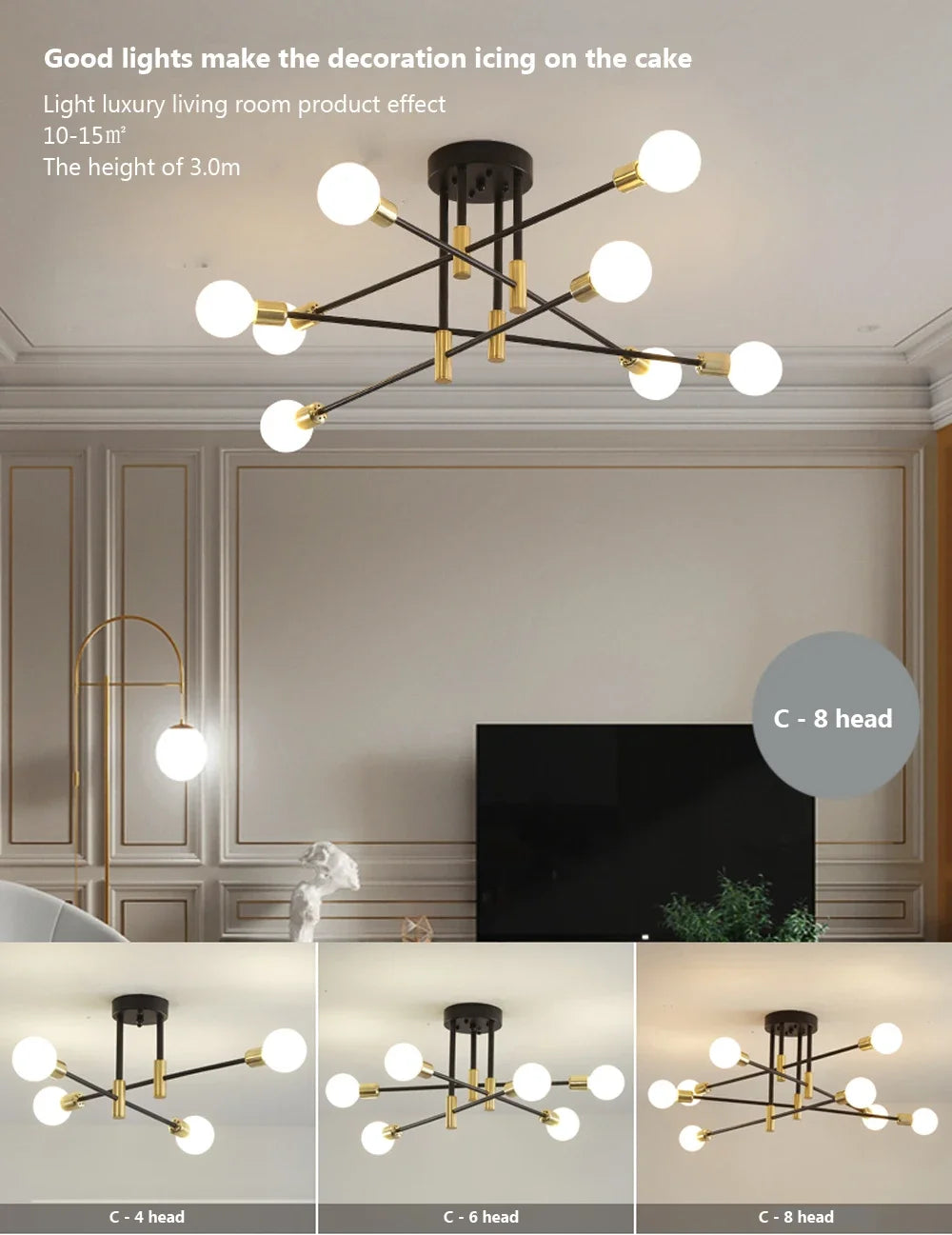 Modern LED Ceiling Light Chandelier for Bedroom Living Dining Room Minimalist Black White Golden Home Decor Lighting Fixture