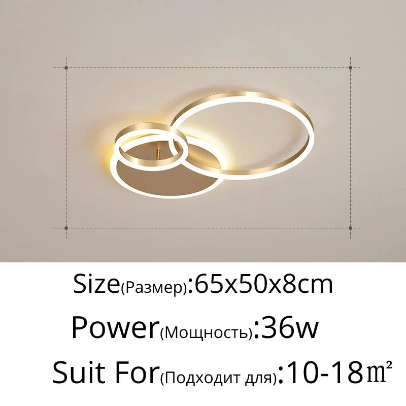 Modern LED Chandelier Lighting Indoor Lighting For Living Study Bedroom Lamps Round Rings Foyer Lustre Chandeliers Luminaire