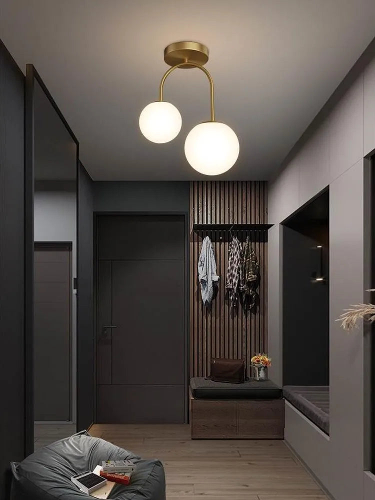 Nordic Glass Ball Ceiling Lights Restaurant Bar Home Decor Hanging Lamp Modern LED Living Room Bedroom Fixtures Indoor Lighting