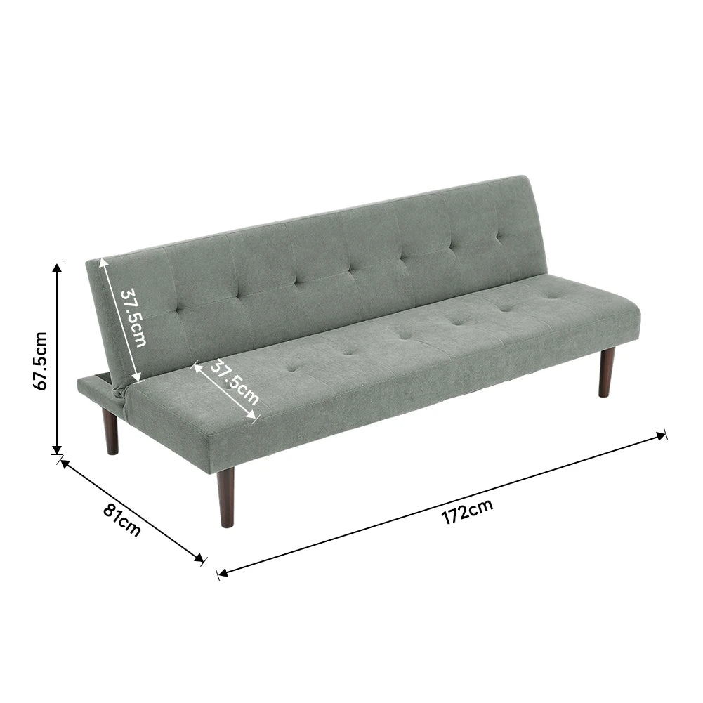 Livingandhome Contemporary Convertible Sofa Bed Grey, 172cm W x 81cm D x 67.5cm H