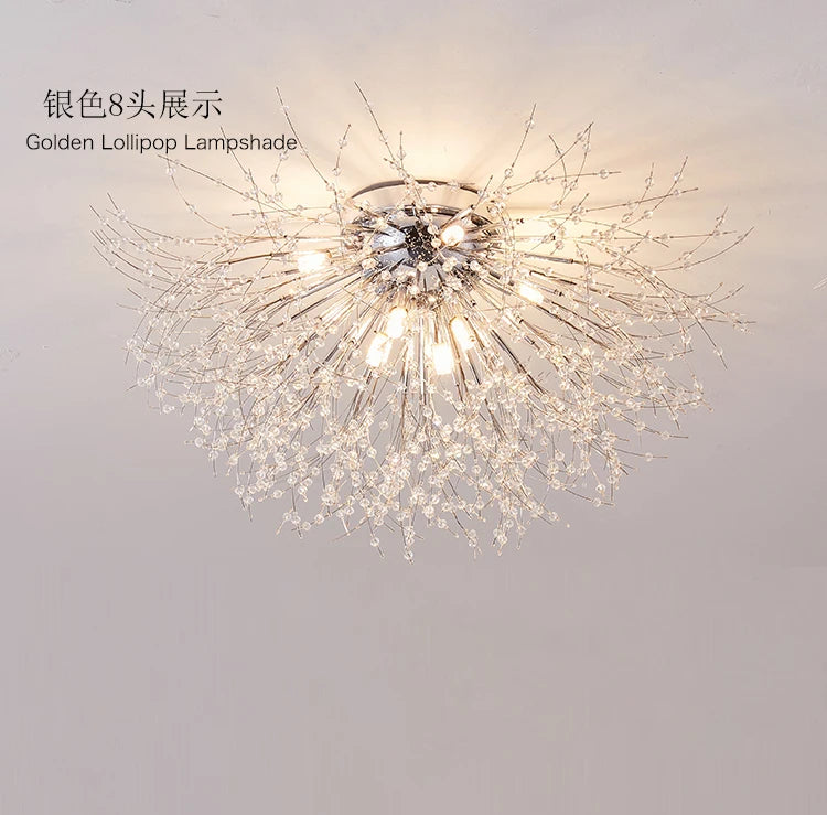 Dandelion Crystal Chandelier Nordic Modern Living room Dining Room Bedroom Ceiling Light Room Light Fireball Decorative Light