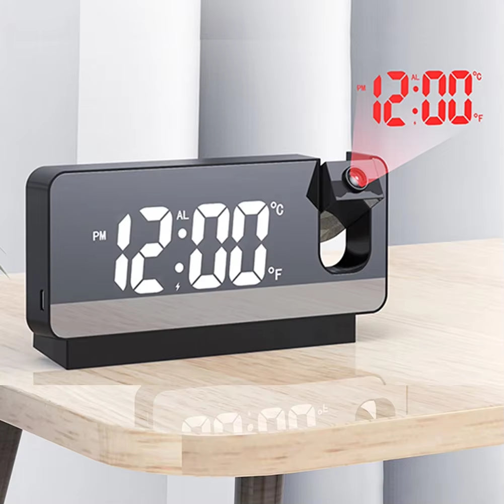 LED Digital Alarm Clock Table Alarm Clock Watch Electronic Desktop Clocks USB Wake up FM Radio Time Projector + Snooze Function