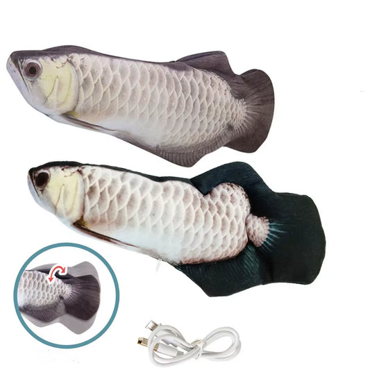 Cat Toys Fish USB Charger Fish Interactive Electric Floppy Fish Cat Toy Realistic Pet Cats Chew Bite Toys Pet Supplies Cats Dog