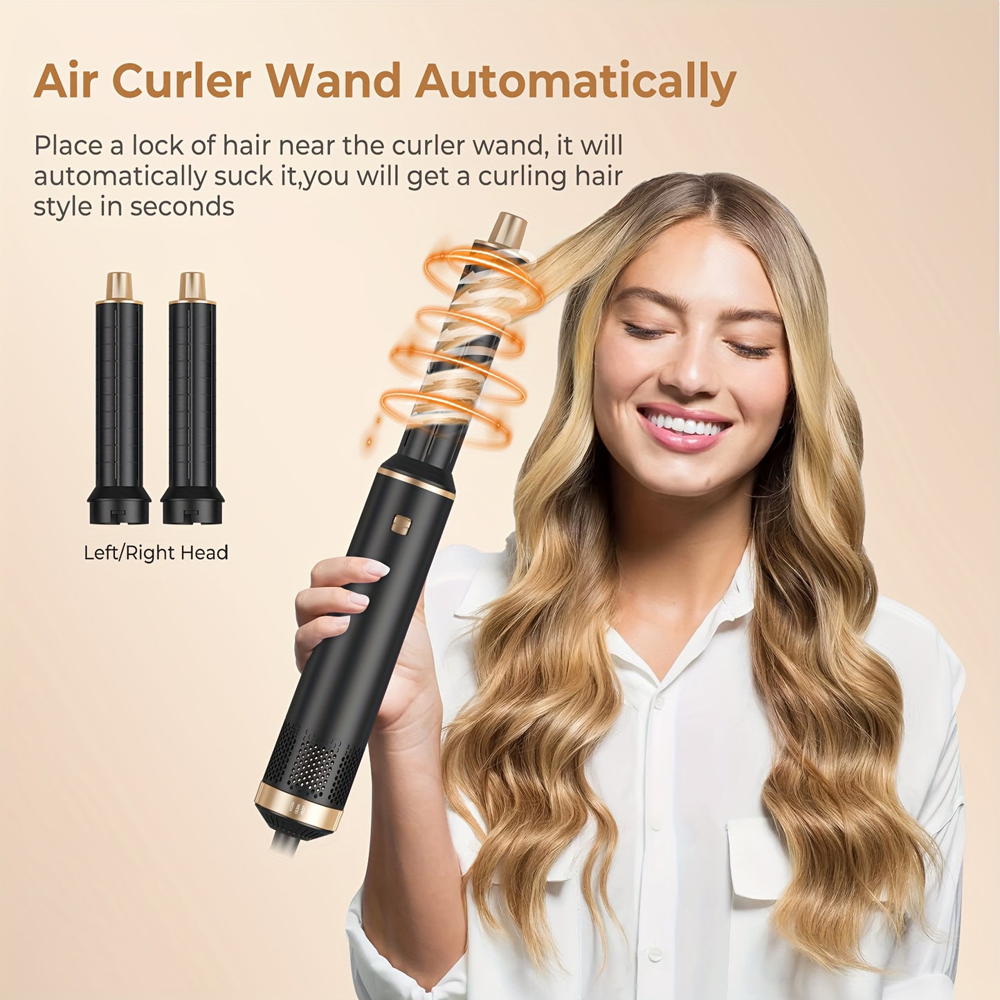 5-in-1 Hair Styling Tool Set, 800W Hot Air Brush, with 110000 RPM, Includes Styling Attachments, 220V with British Plug, for Drying, Curling, Straightening, No Battery Required